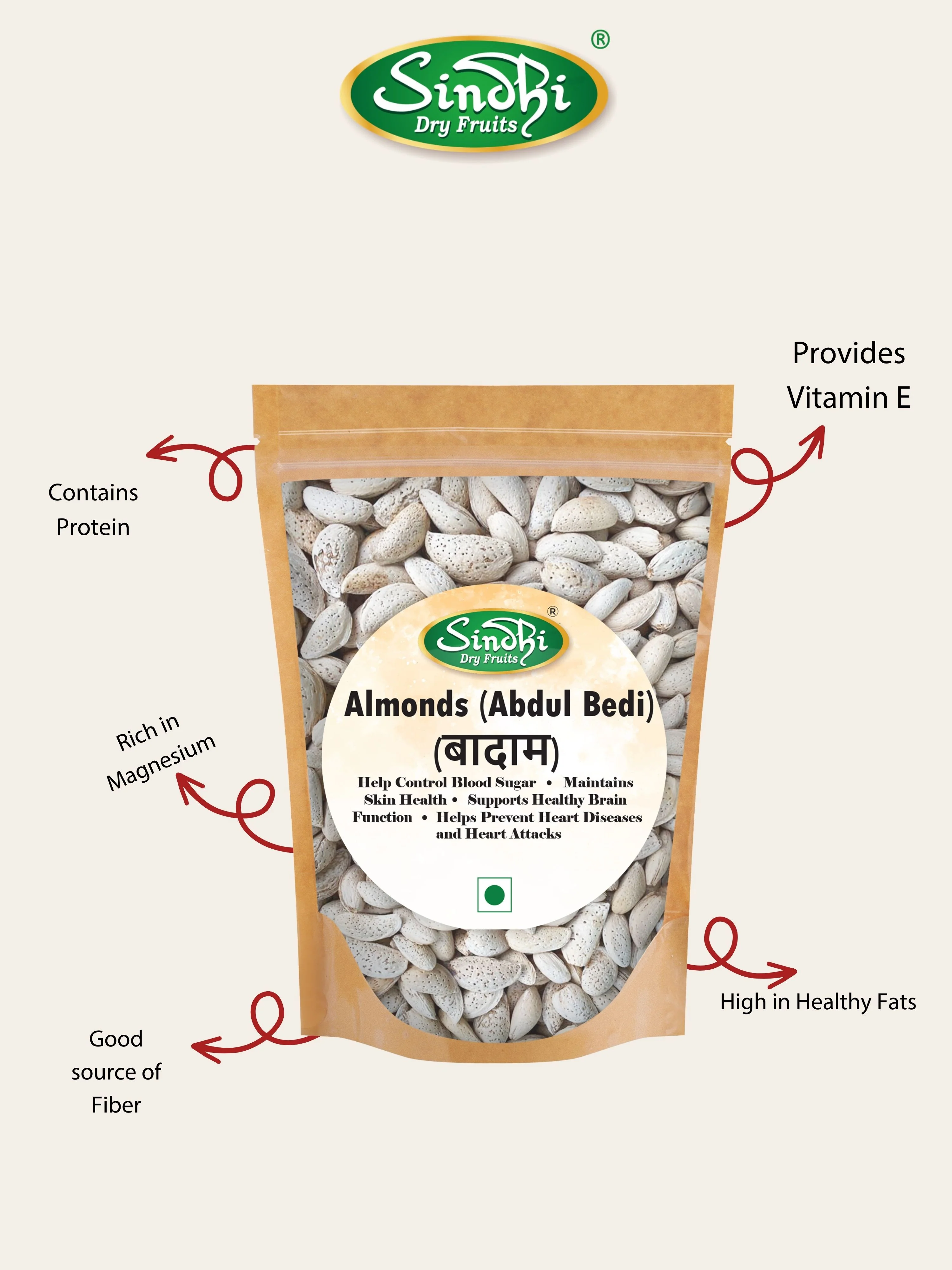 Premium Abdul Bedi Almonds – Hard In-Shell Badam, Traditional Afghan Variety - Image 4