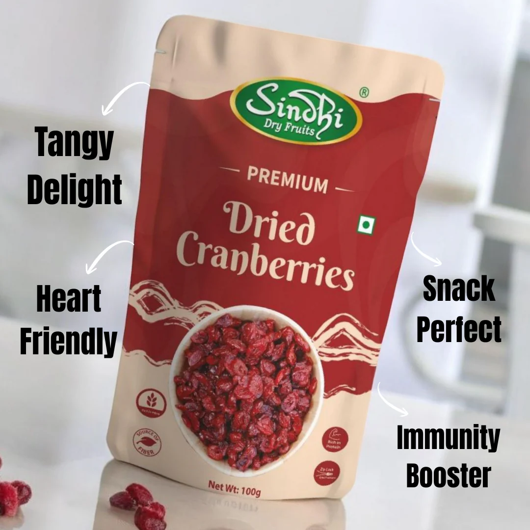 Premium Dried Cranberries – Sweet-Tart Antioxidant-Rich Berries, 100g - Image 3