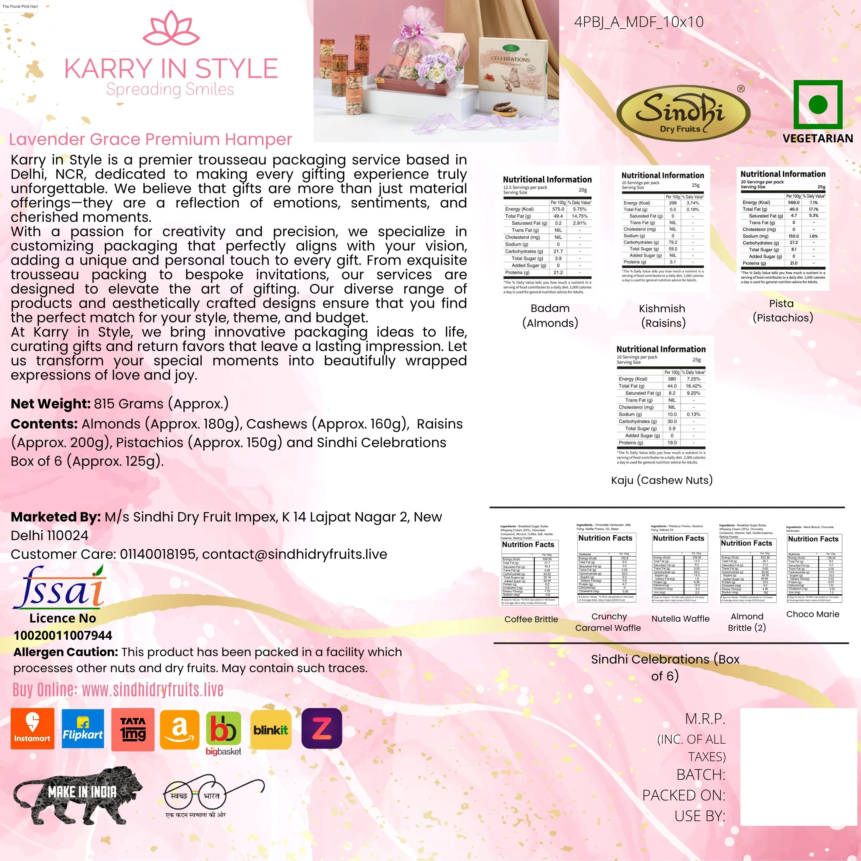 Premium Gift Hamper, 815g Net Contents - Image 4