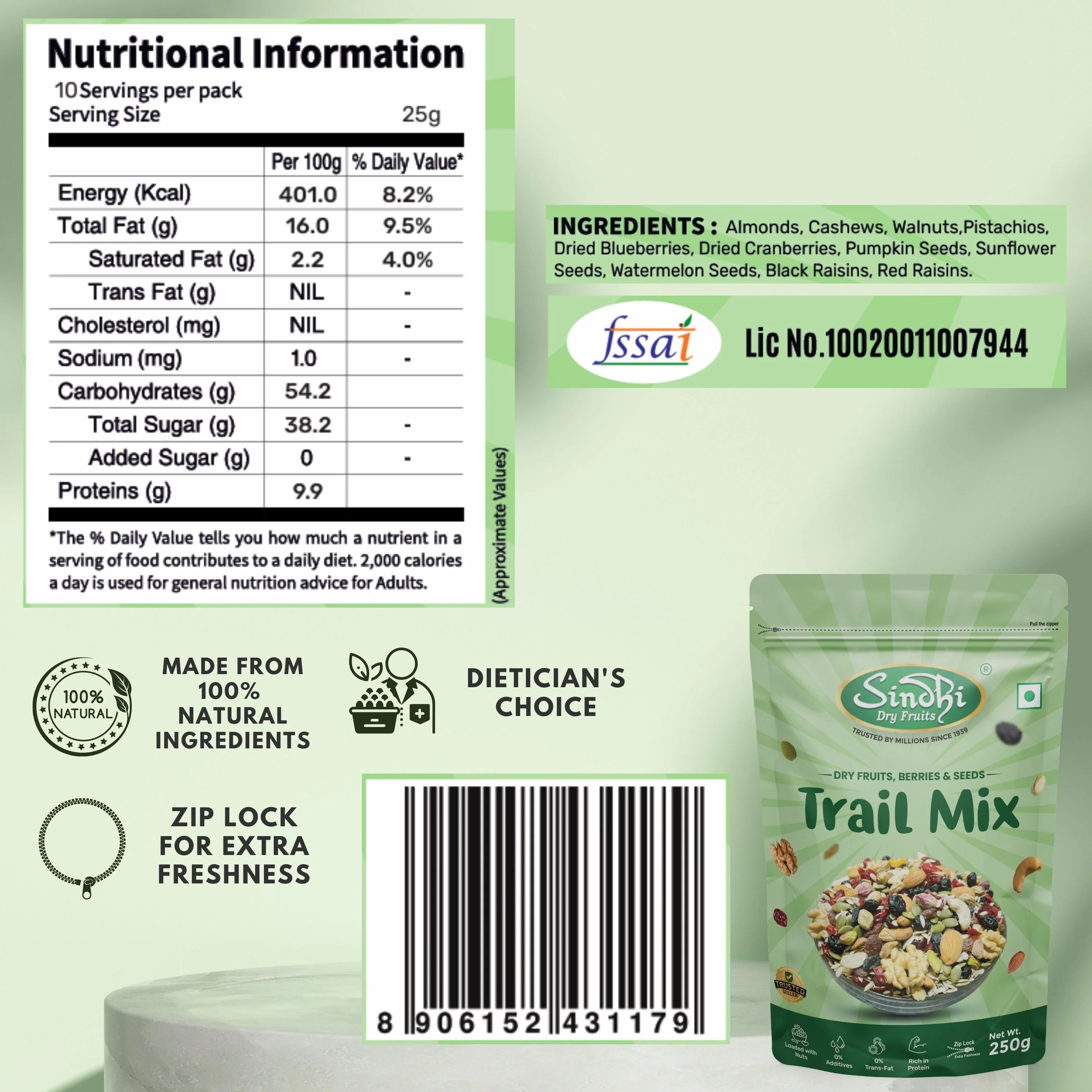 Premium Dry Fruit Trail Mix – Nuts, Seeds & Berries, All-Day Energy Blend - Image 3