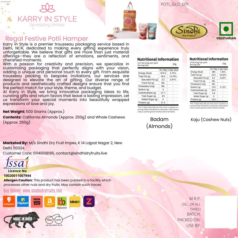 Regal Festive Potli Hamper 500g Net Contents - Image 7