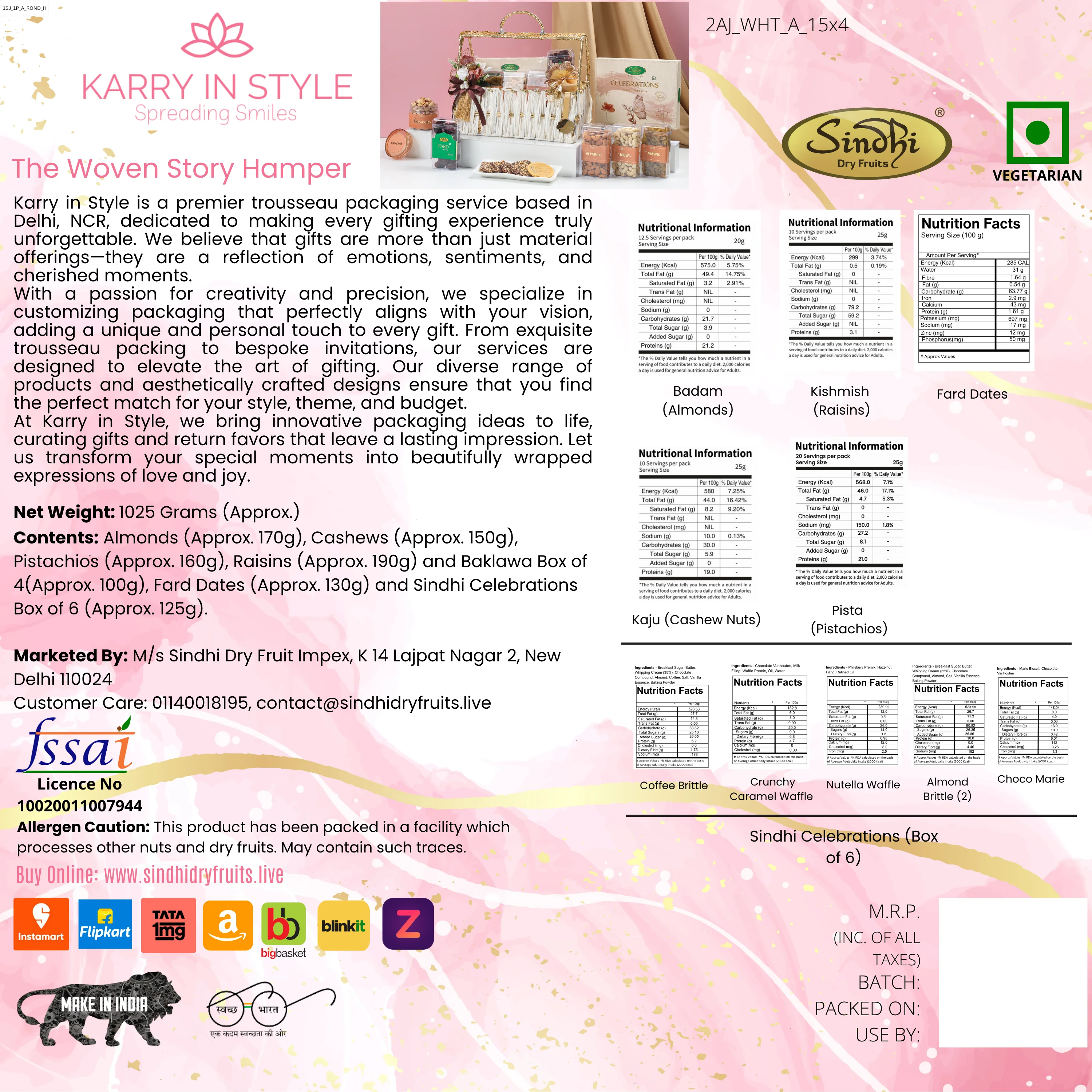 Premium Gift Hamper, 1025g Net Contents - Image 3