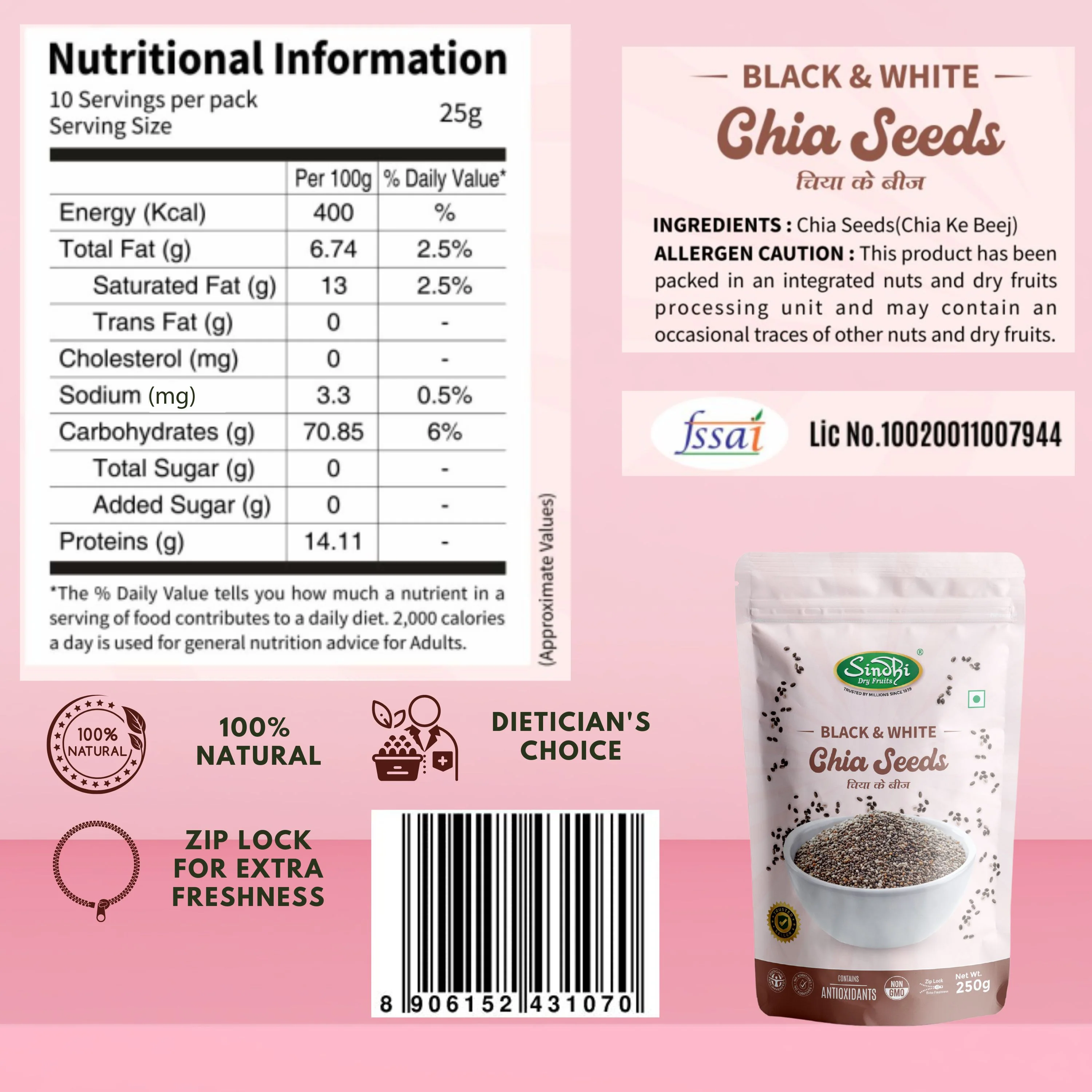 Premium Fitness Duo – Chia Seeds & California Almonds, Omega-3 Protein Combo - Image 4