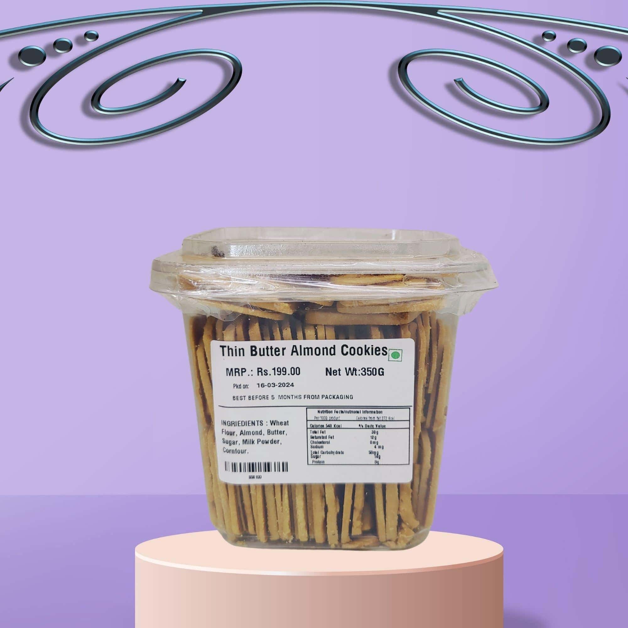 Sindhi Thin Butter Almonds Cookies, 350g Premium Pack - Image 4